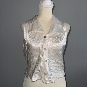 Mirrors Cream Satin Blouse